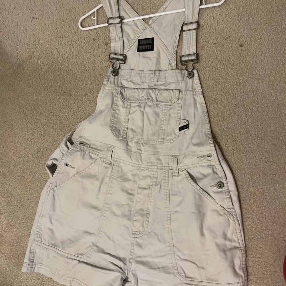 Women's Gray Overalls Shorts Vintage